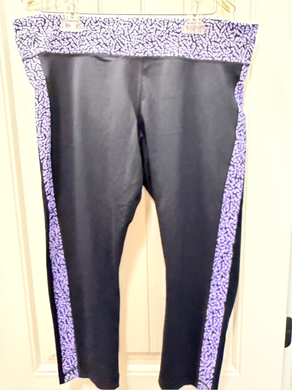 Under Armour Black Joggers with Purple Patterned Trim